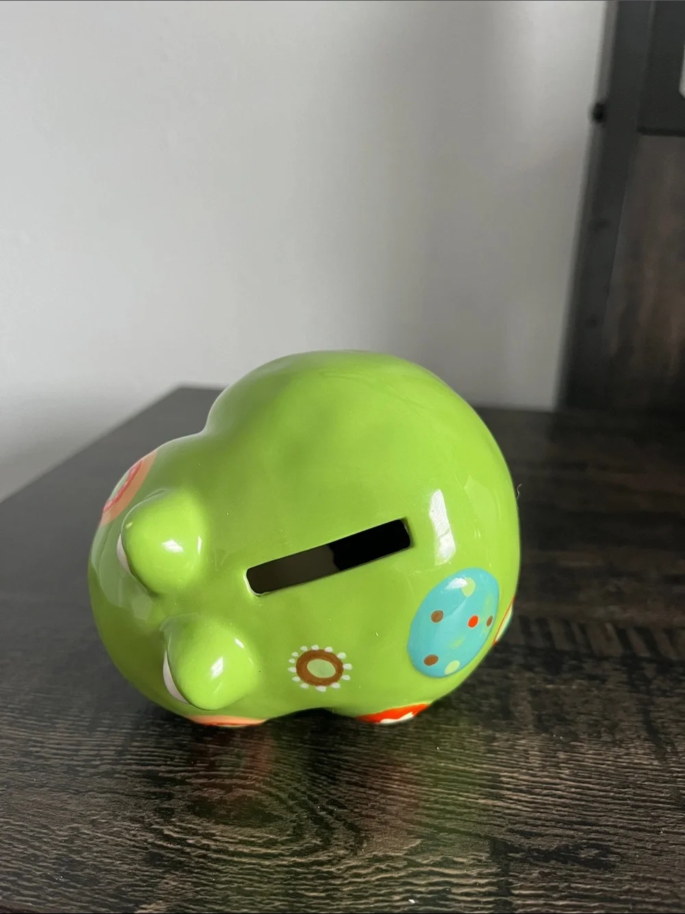 Green Ceramic Frog Coin Bank - 